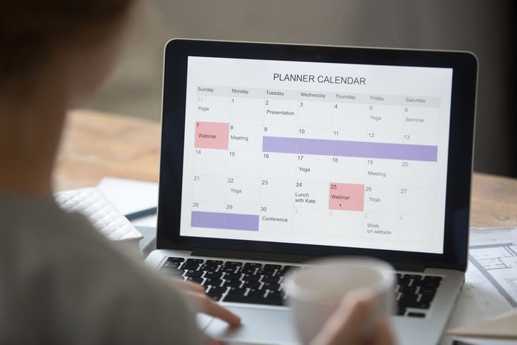 Calendar on computer